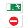 Autocollant double face issue de secours/sens interdit
