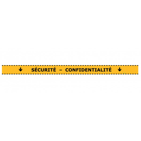 Bande de distanciation sol "SÉCURITÉ - CONFIDENTIALITÉ"