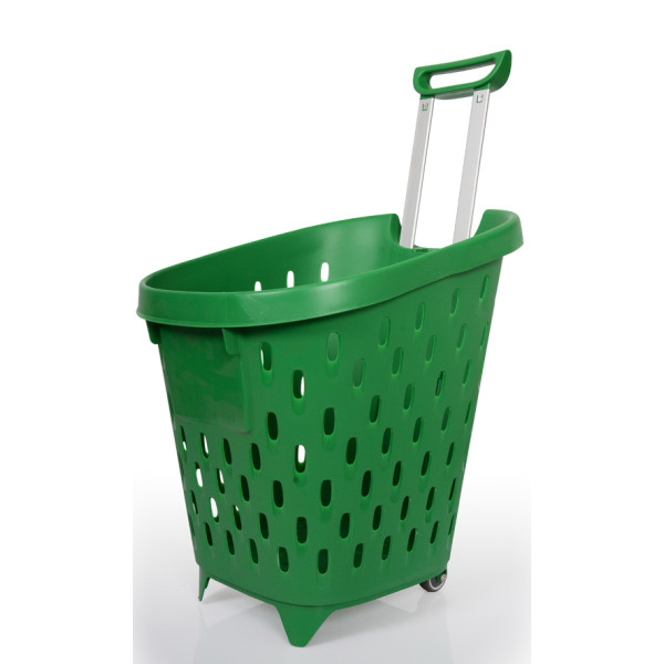 Panier magasin 56 litres à 2 roulettes