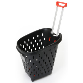 Panier magasin 56 litres à 4 roulettes